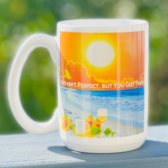 15oz Life isn't Perfect Novelty Mug with Large Handle - Picture 3 of 4